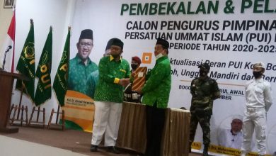 Simbolis Pembekalan dan Pelantikan DPD PUI Kota Bogor Provinsi Jawa Barat Periode 2020-2025, yang digelar Sabtu 7 November sampai Minggu 8 November 2020.