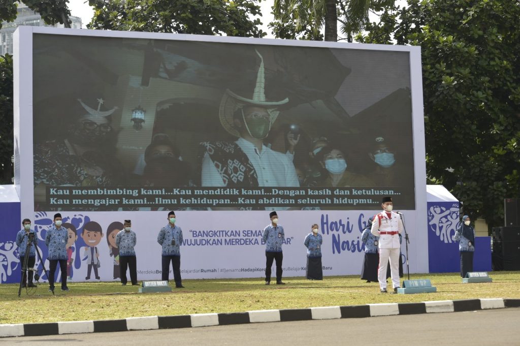 Suasana peringatan HGN Tahun 2020, di Jakarta, Rabu (25/11). (foto: dok.kemendikbud)