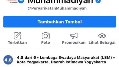 Berikut ini merupakan akun Facebook resmi Muhammadiyah dengan nama ‘Persyarikatan Muhamadiyah’. (Foto: Screenshot)