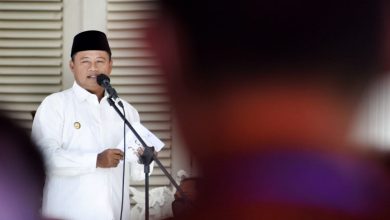 Wagub Jabar Uu Ruzhanul Ulum saat menghadiri puncak acara peringatan Hari Pers Nasional 2021 Tingkat Provinsi Jabar di Kantor Setda Kabupaten Cianjur, Rabu (17/3/2021). (Foto: Humas Jabar)