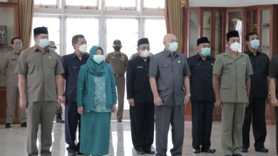WAKIL Ketua DPRD Ilmawan Muhamad menghadiri Prosesi Pelantikan Pejabat Tinggi Pratama, Jumat.