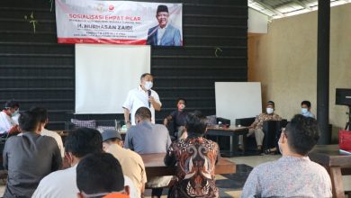 Anggota MPR RI, Nurhasan Zaidi Saat mengisi sosialisasi 4 Pilar di Sumedang