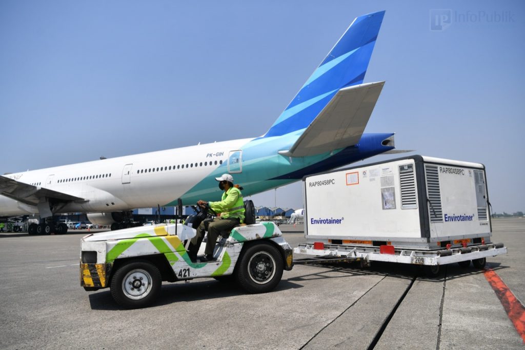 Indonesia kembali menerima kiriman vaksin tahap ke-30 yang berjumlah 21,2 juta dosis bentuk bulk atau bahan baku produksi Sinovac. (Foto: IST)