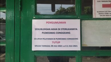 Mulai besok hingga tiga hari kedepan, semua layanan di Puskesmas Conggeang tutup sementara. (Foto: Fajarnusantara.com)