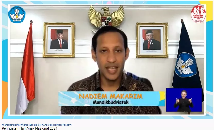 Mendikbudristek Nadiem Anwar Makarim. (Foto: OkezoneNews)