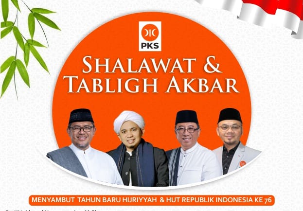Poster acara Sholawatan dan Tabligh Akbar DPW PKS Jawa Barat
